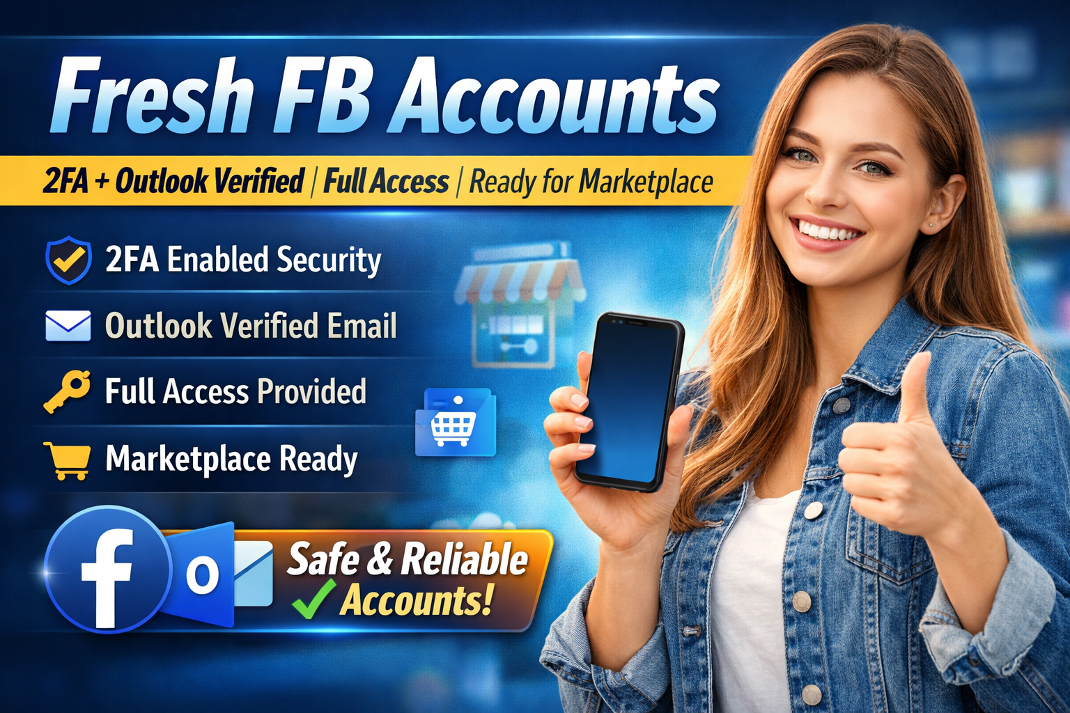Fresh FB Accounts | 2FA + Outlook Verified | Full Access | Ready for Marketplace