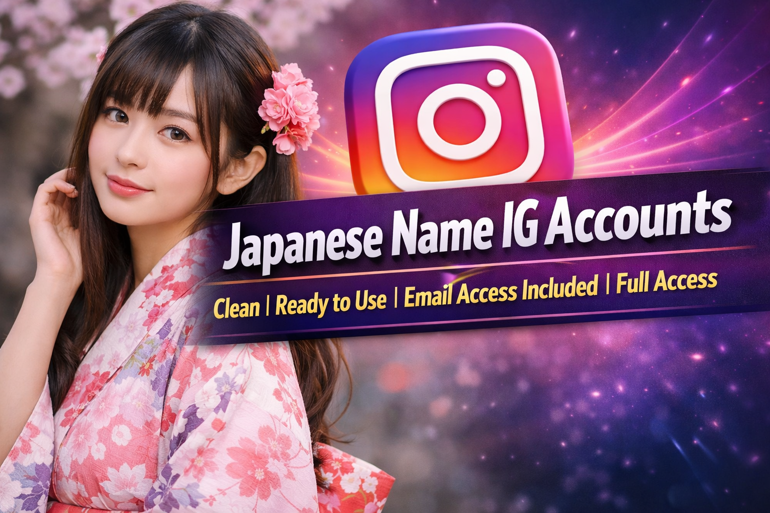 Japanese Name 2Fa Instagram Accounts | Clean | Ready to Use | mail Access Included | Full Access