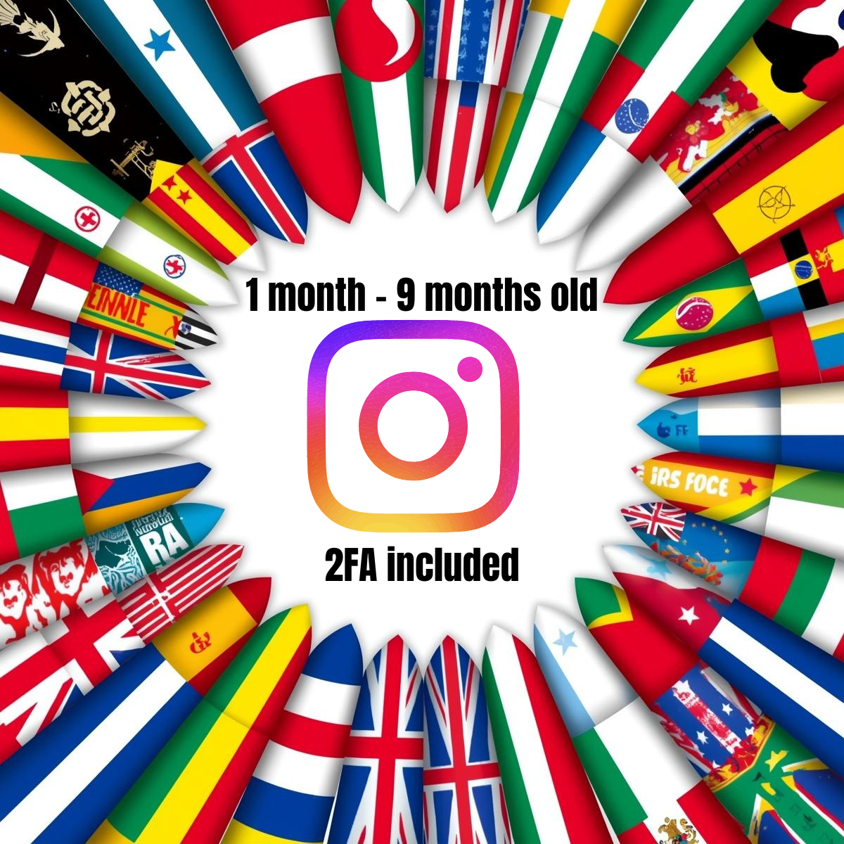 Aged Instagram Accounts (1 month - 9 Months Old ) | Mixed Countries | 2FA Included