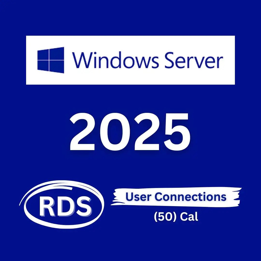 Windows Server 2025 RDS Remote Desktop Services users connections (50) cal