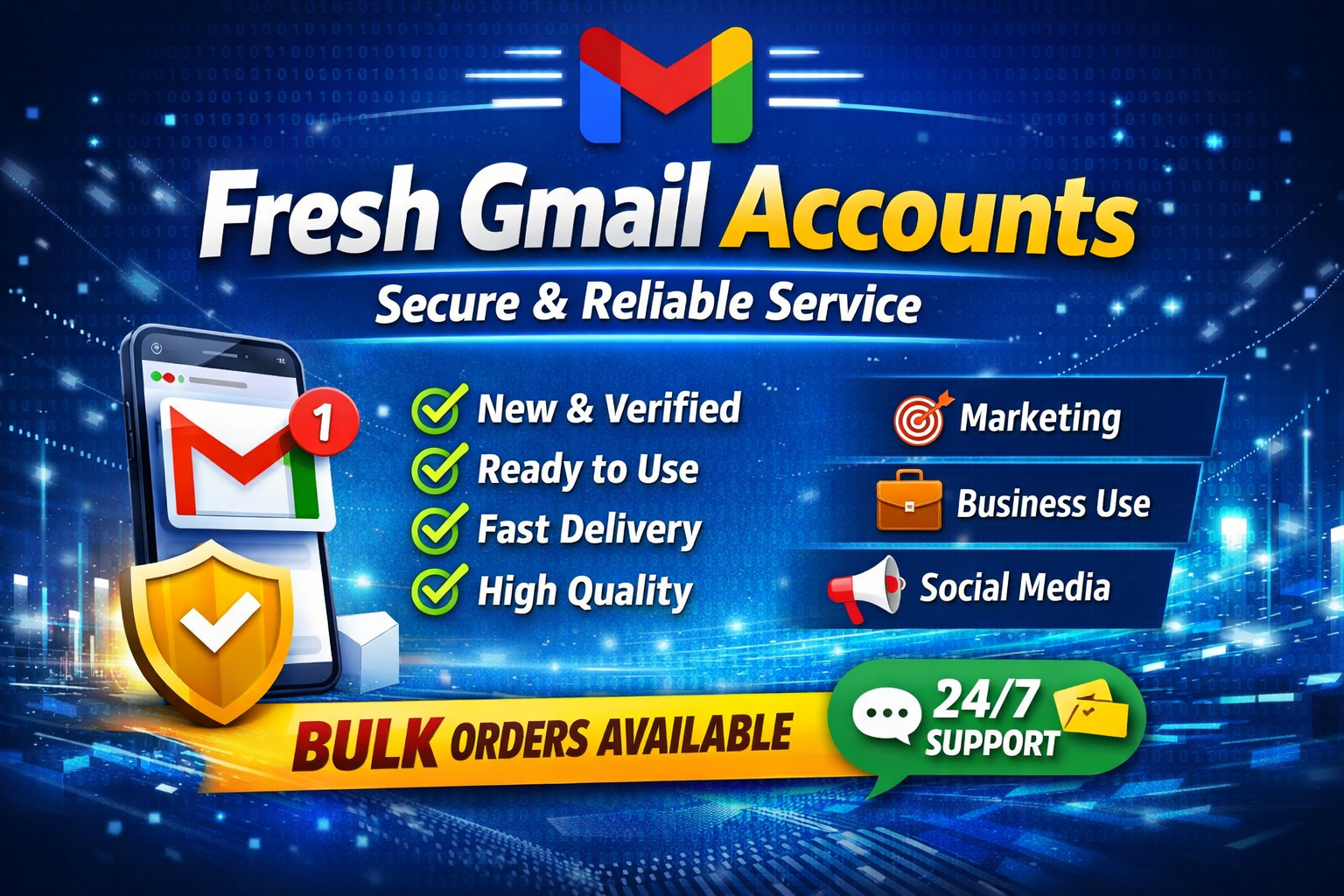 Fresh Gmail Accounts – Secure & Reliable Service