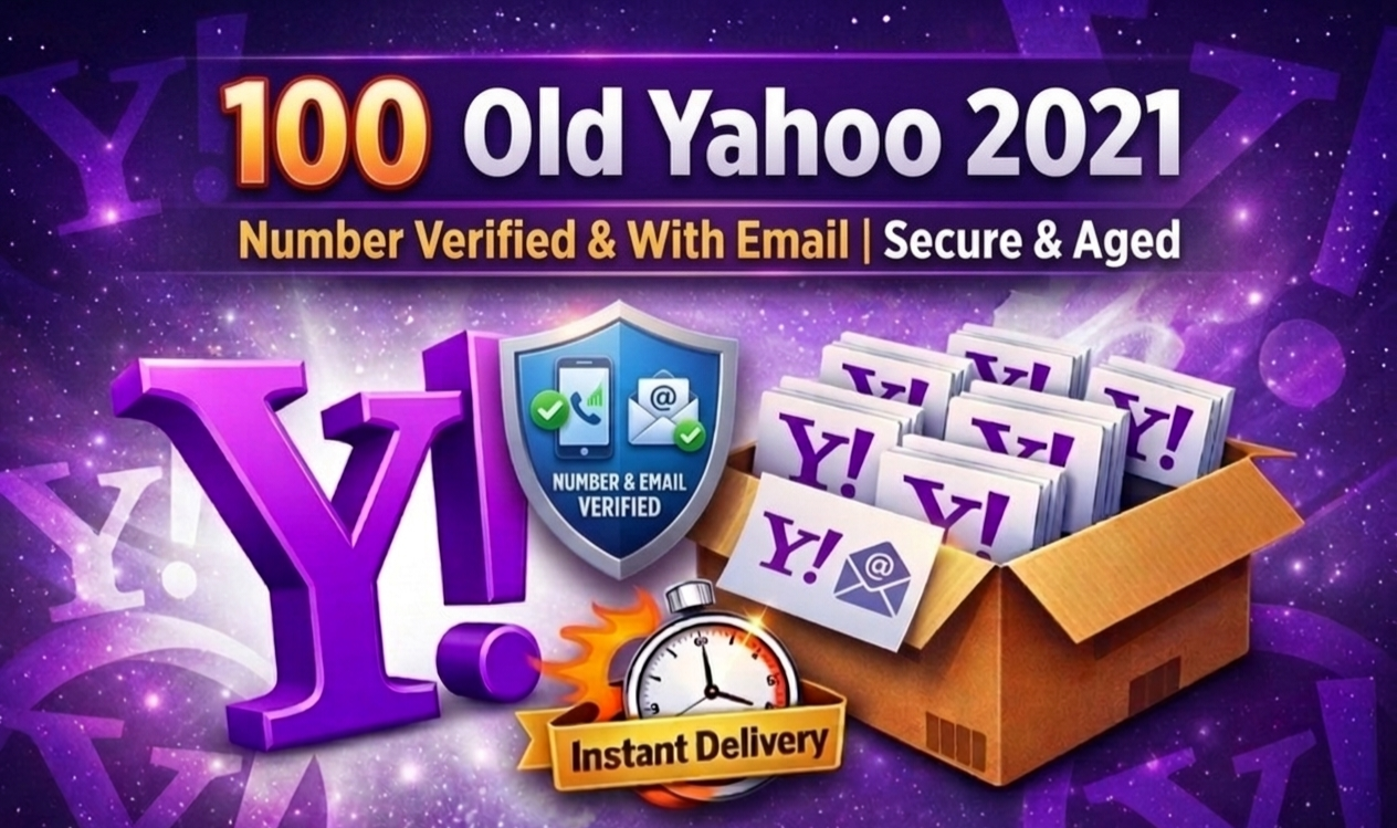 100 Yahoo Old 2021 Accounts – Number Verified & With Email | Ready to Use | Secure & Aged