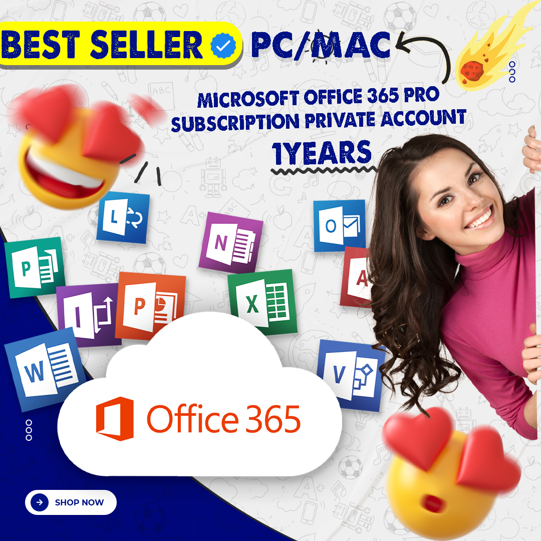OFFICE365 5 PC/Mac 1TB Account+Password