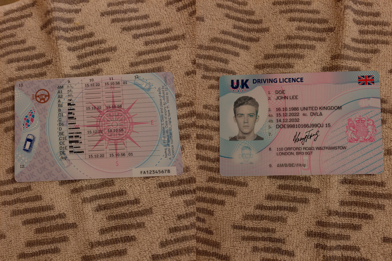 Genuine British passport with your desired name, surname, and date of birth