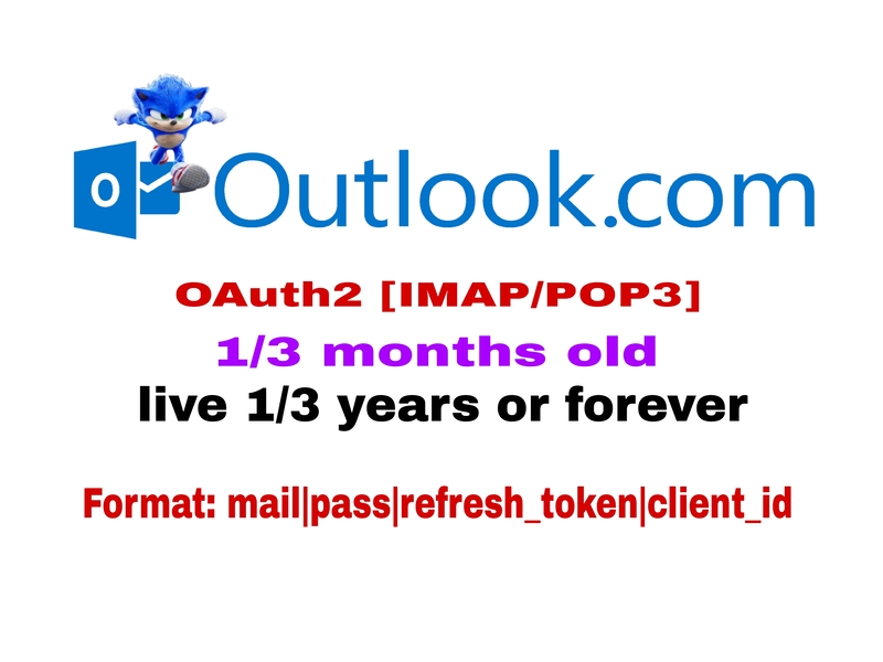 Outlook Trusted - OAuth2 [IMAP/POP3] Live 12-36 Months or forever(Register for 1-3 Months,(100% Genuine).