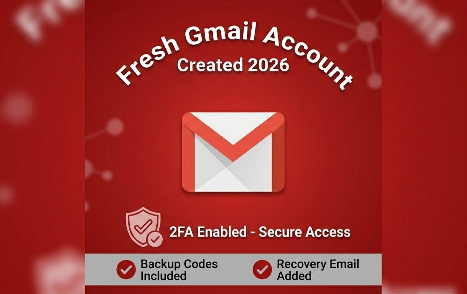 Fresh Gmail Account (2026) - Phone Verified + Backup Code Included