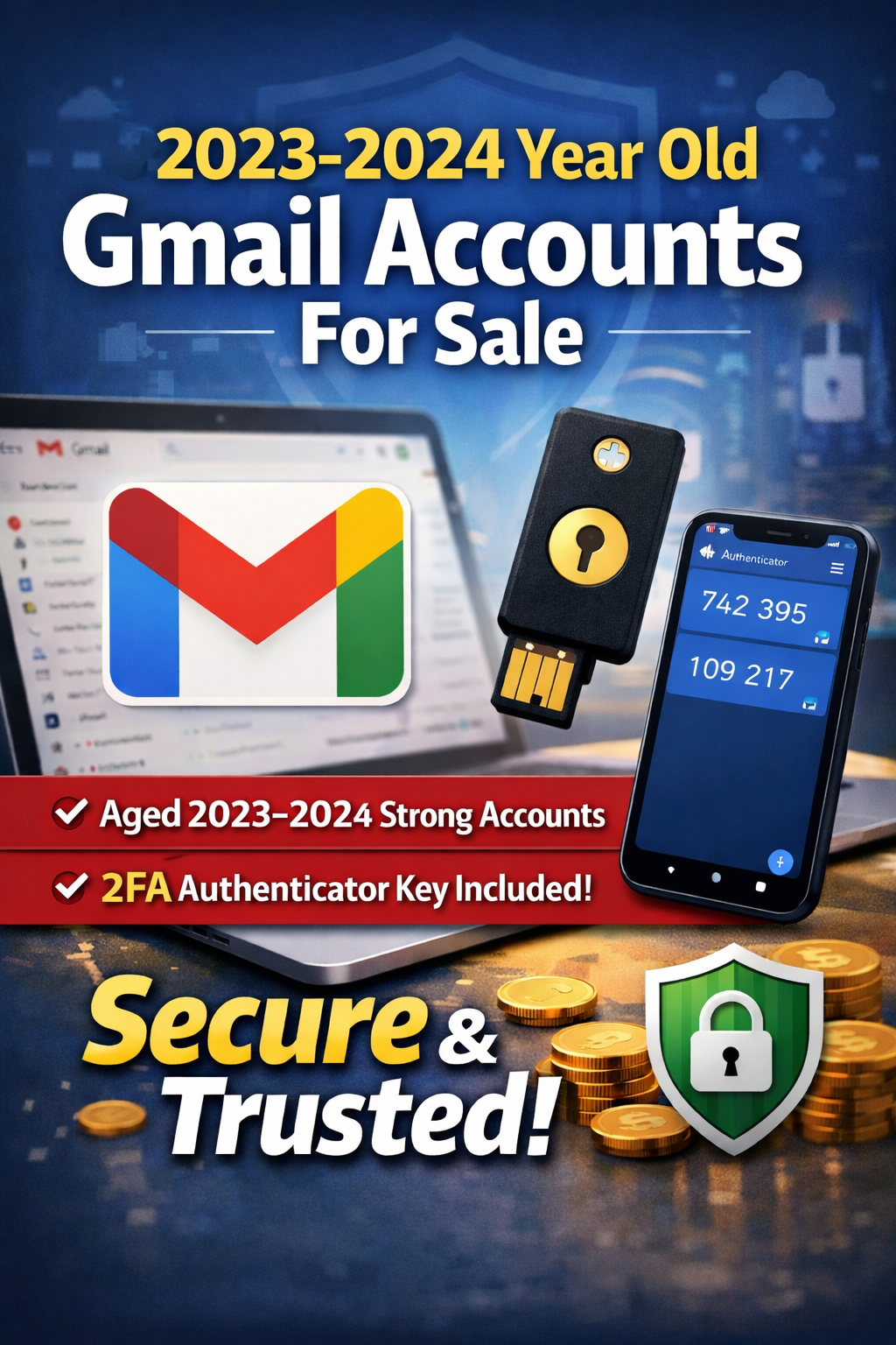 High Quality 2023–2024 Gmail Accounts with Authenticator Access